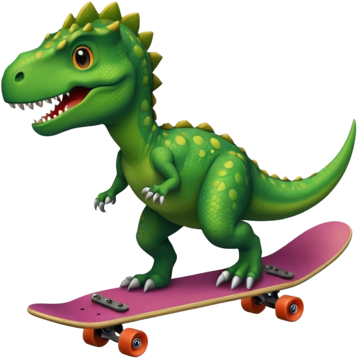 Dinosaur on a skateboard emoji