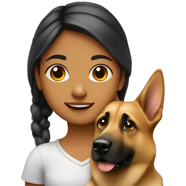 Girl with German shepherd  emoji