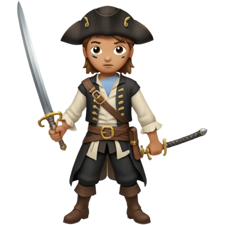 Un pirate ados de 14 ans qui adore combattre en épée emoji