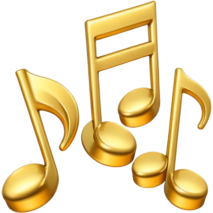 drei musiknoten in goldfarben emoji