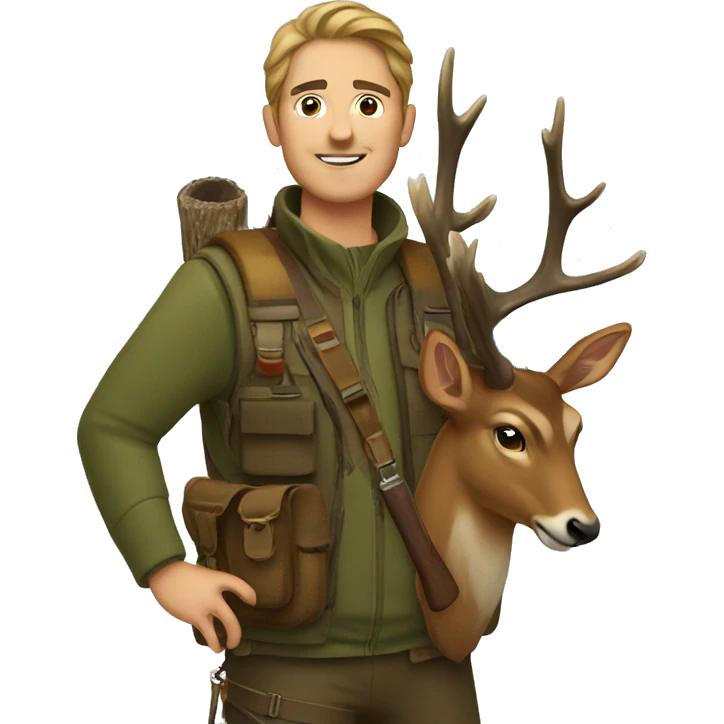 Hunter with deer emoji
