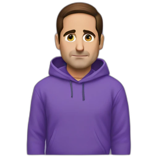 Michael Scott in a purple hoodie emoji