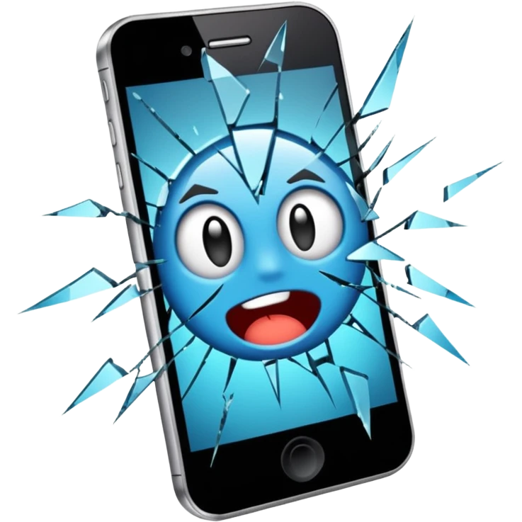 cracked phone screen emoji