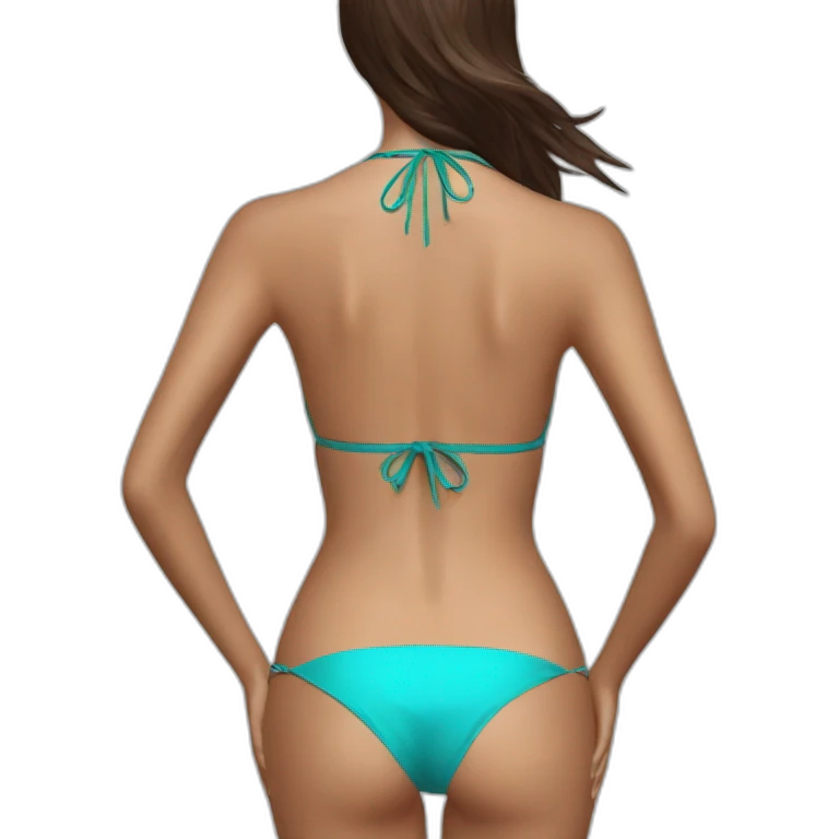 Nina Dobrev bikini back view emoji