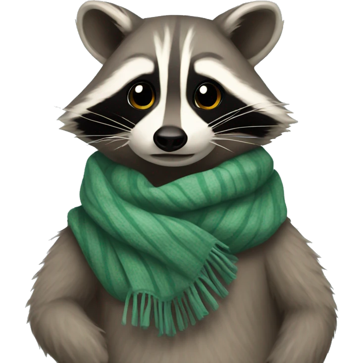 Raccoon wearing a scarf emoji