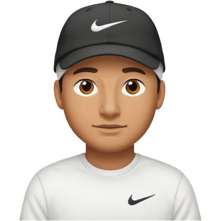 homem usando boné da Nike e blusa branca emoji