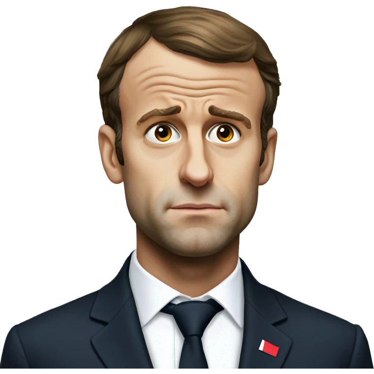 photorealistic Emmanuel Macron sad emoji