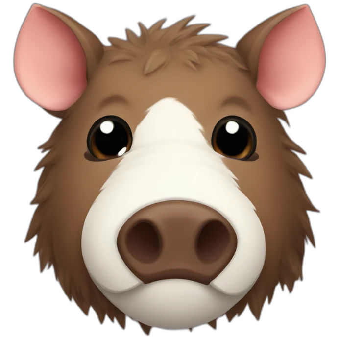 furries brown boar with white tusks emoji