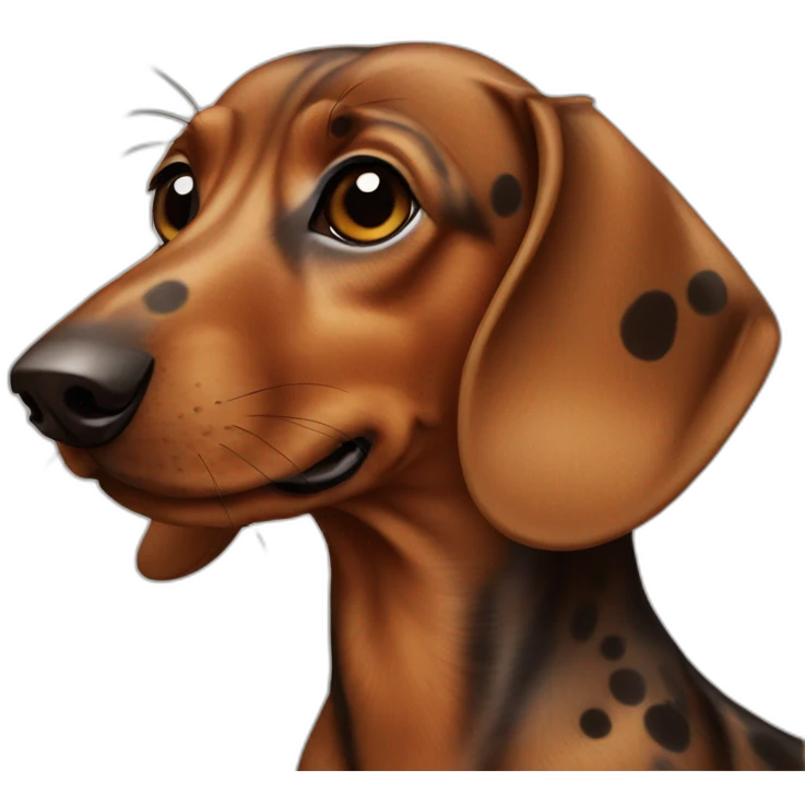 brown dachshund with dark dots emoji