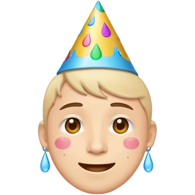 face with tears of joy and party hat emoji