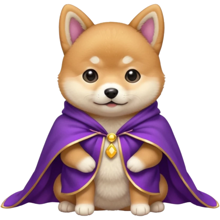 baby shiba dog, in magic purple cloak emoji