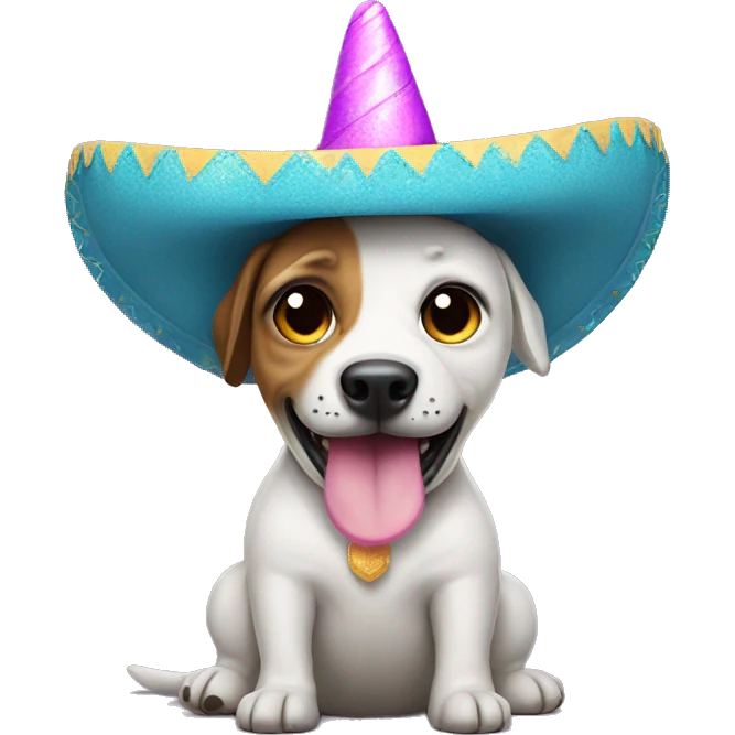 dog with a unicorn coming out of its butt and a sombrero on its head emoji