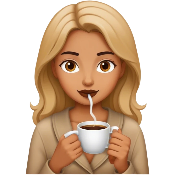 a girl drinking coffee emoji