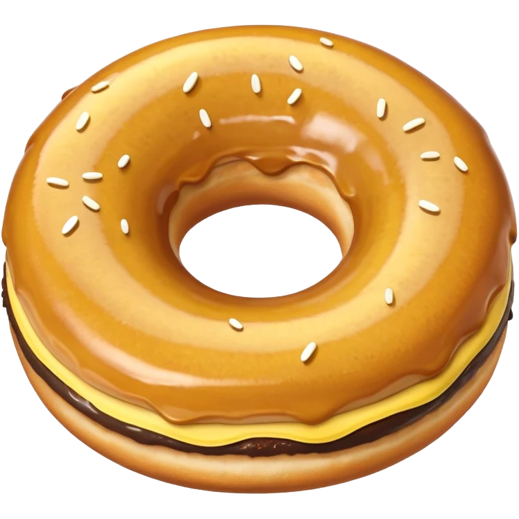 A banana in a donut banana standing in a donut's circle emoji