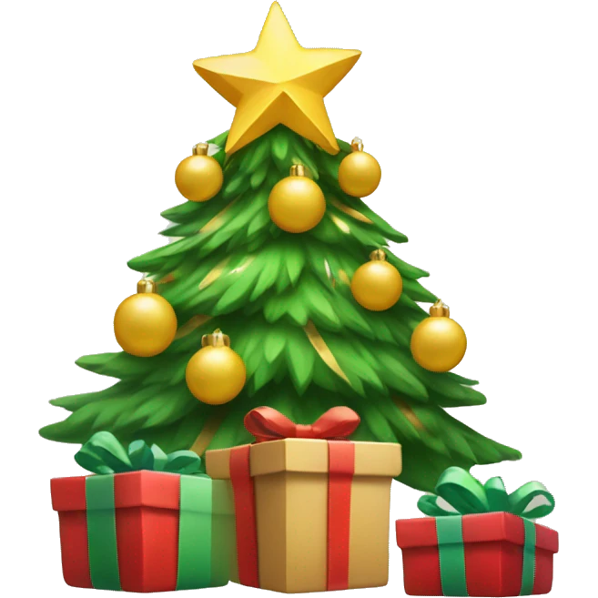 Christmas tree w presents emoji