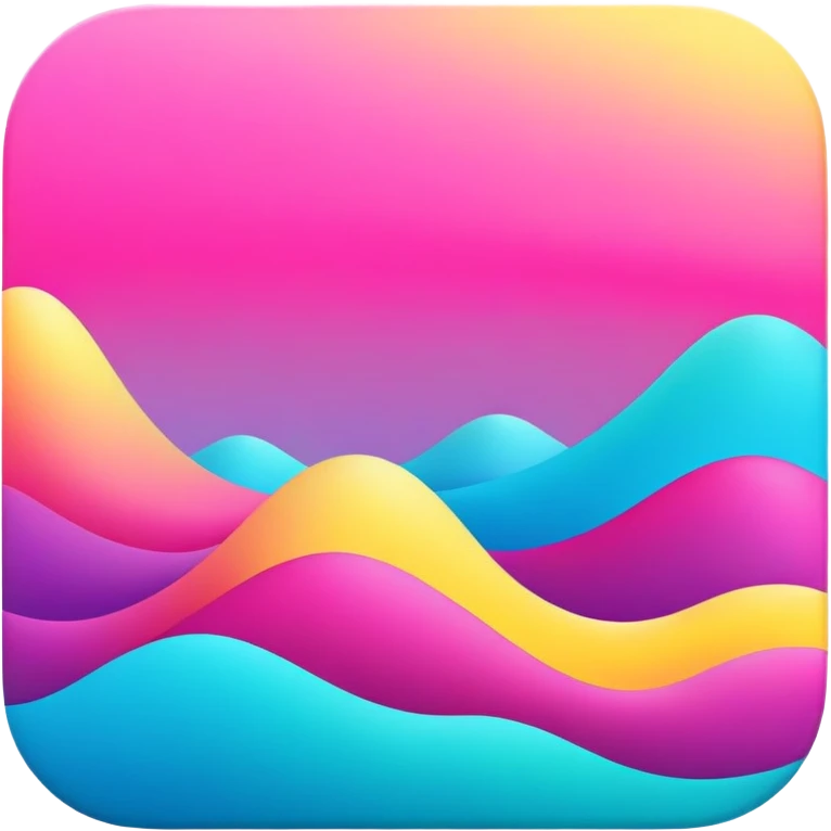  Magenta-Cyan-Yellow-gradient Aesthetic Scenery Deco emoji