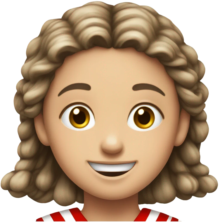 11th century european child in red striped tunic rejoicing emoji