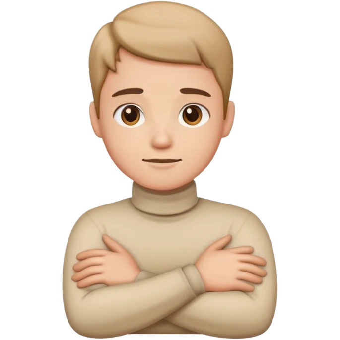 Arms crossed holding neck  emoji