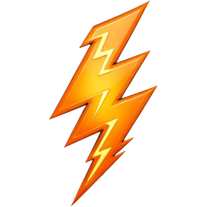 chrome orange lightning bolt  emoji