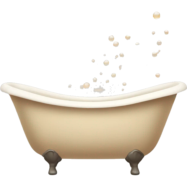 Beige astethic bathtub with bubbles emoji