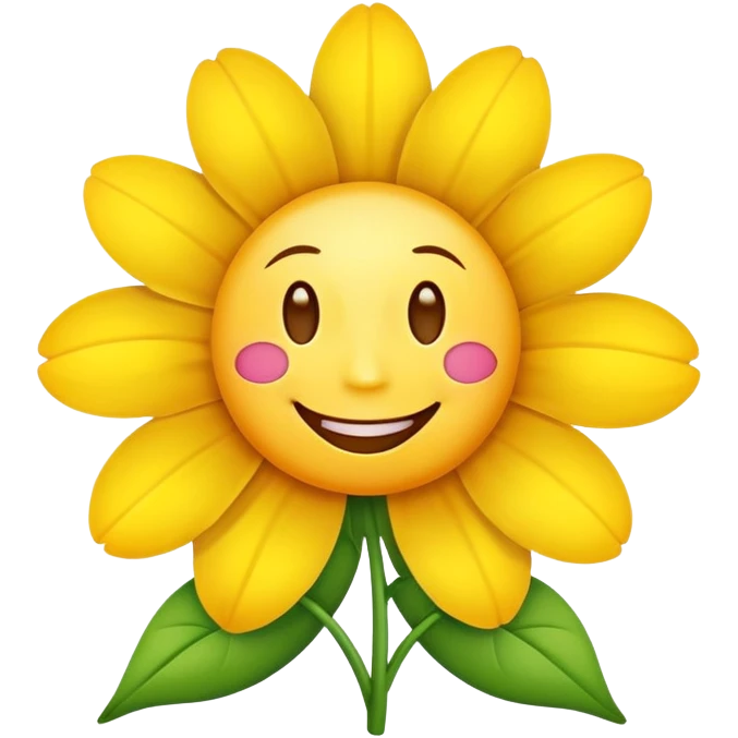 cheerful happy flower with a smiling face emoji