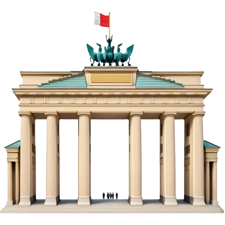 Cinematic Realistic Brandenburg Gate Landmark Emoji, depicted as the iconic neoclassical monument rendered with lifelike detail and dynamic, historic lighting. emoji