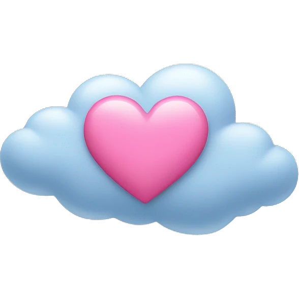 Cloud with pink heart emoji