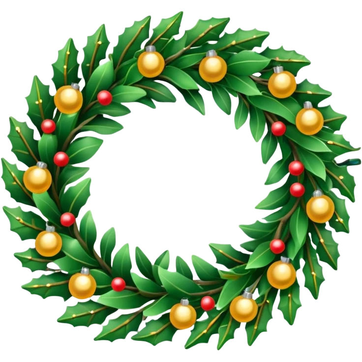 Christmas wreath with Twinkle lights emoji