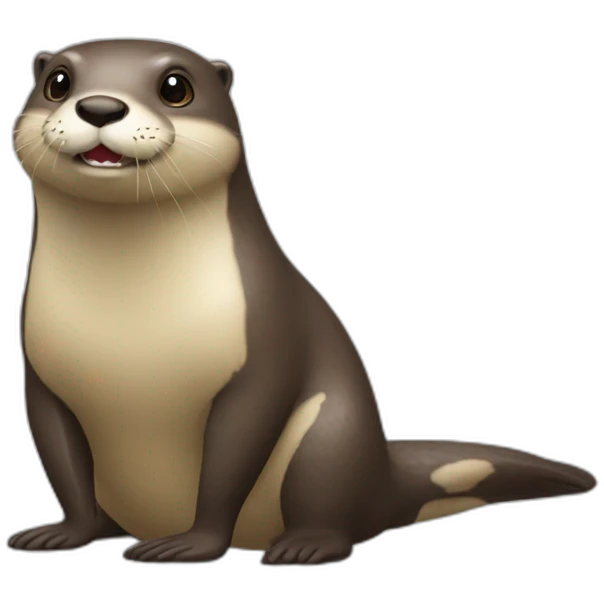 Un loutre qui mange un caca emoji