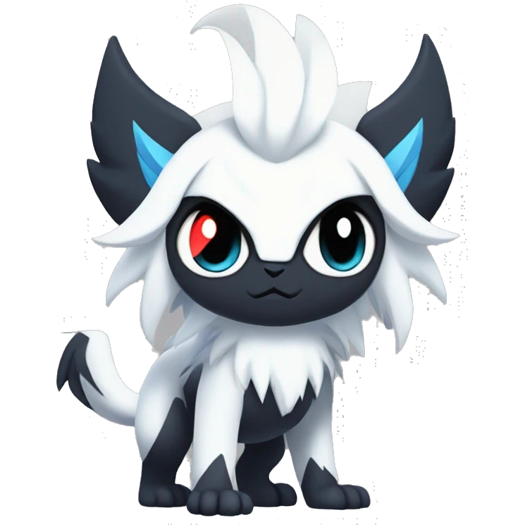 Edgy Cool Kawaii Litten-Absol-Pokémon Full Body emoji