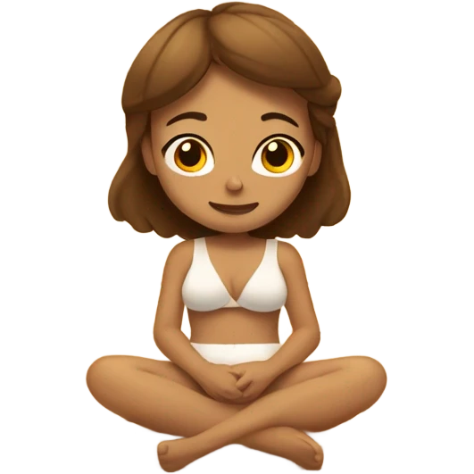 Brown haired white woman in a sauna emoji