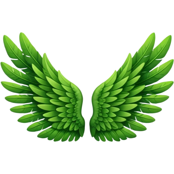 Wings made with Green leaves emoji