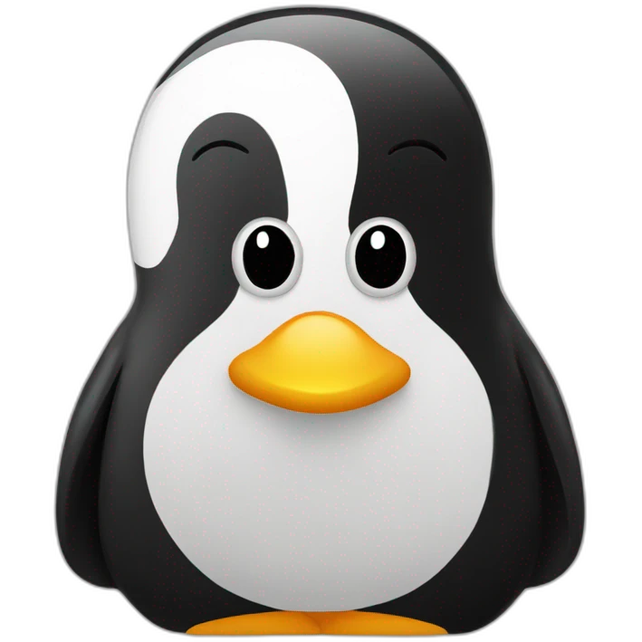Linux tux using windows emoji
