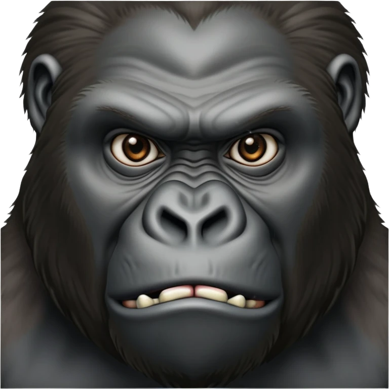 Silverback gorilla, powerful expression, detailed great ape face, realistic primate portrait emoji