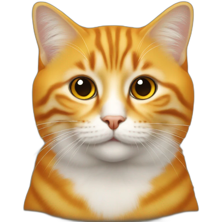Chat orange jaune emoji