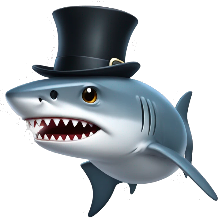 shark with tophat". emoji