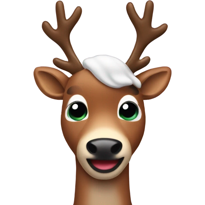 a tap dancing reindeer with makeup on emoji