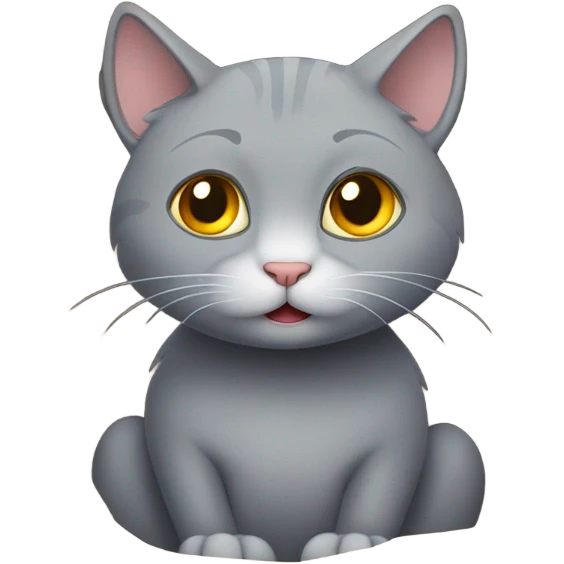 Grey cat in cave emoji