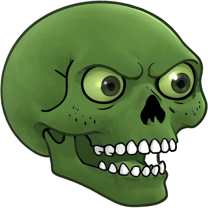 a skull with protruding eyes emoji