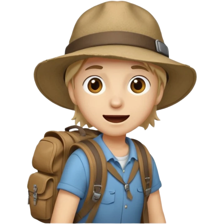 Traveler character with A slight expression of excitement and urgency emoji