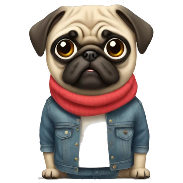 Pug with clothes emoji