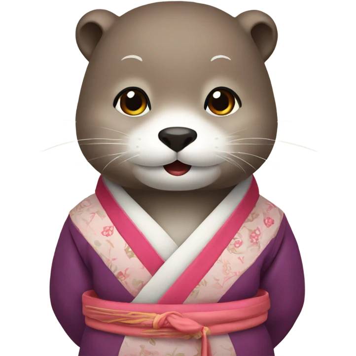 a otter face wearing traditional korean hanbok emoji