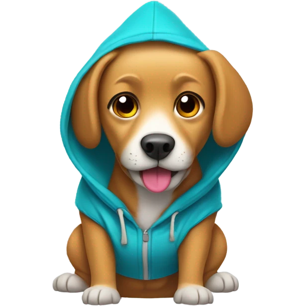 Dog wearing a hoodie  emoji