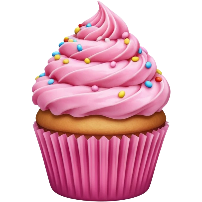 Cupcake with pink icing emoji