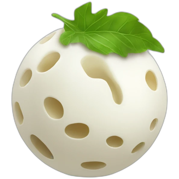 ball of mozarella + leaf emoji