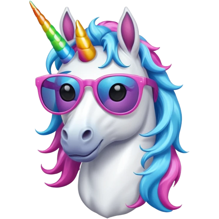 Unicorn with sunglasses  emoji