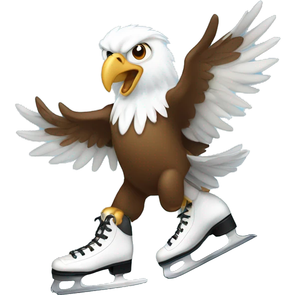 an ice skating eagle emoji