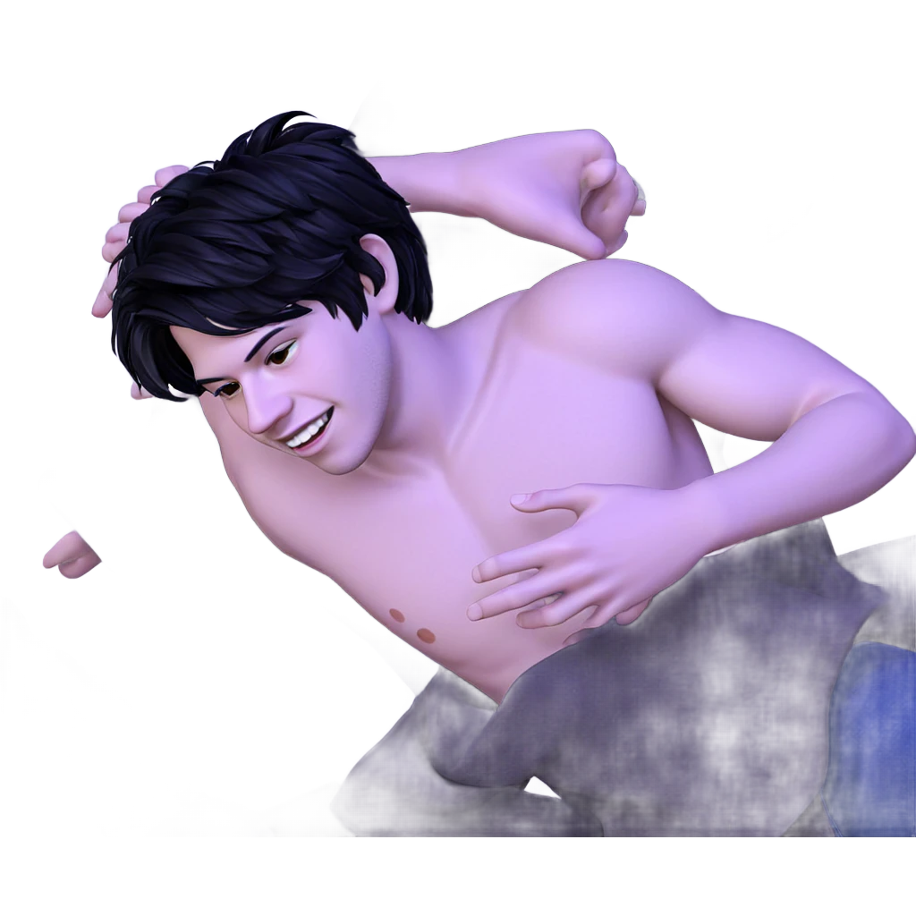 smiling boy with black hair emoji