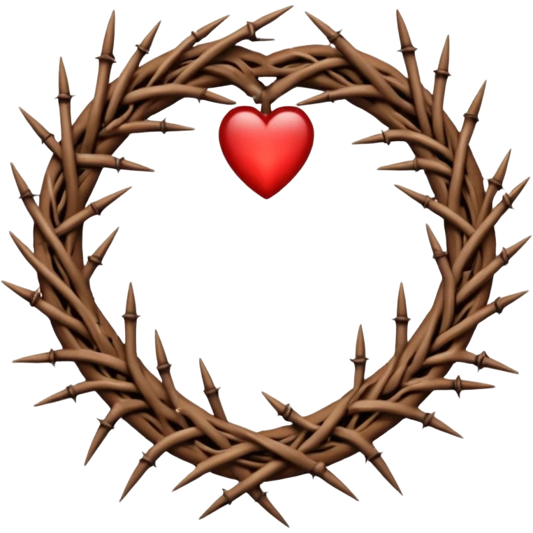 Around the heart  Crown thorns  in horizontal lly  emoji