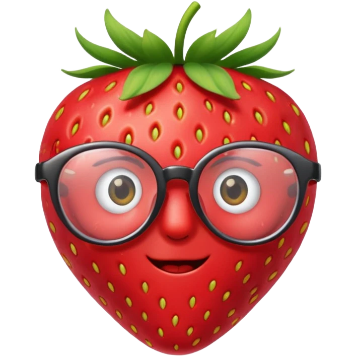 strawberry with glasses emoji